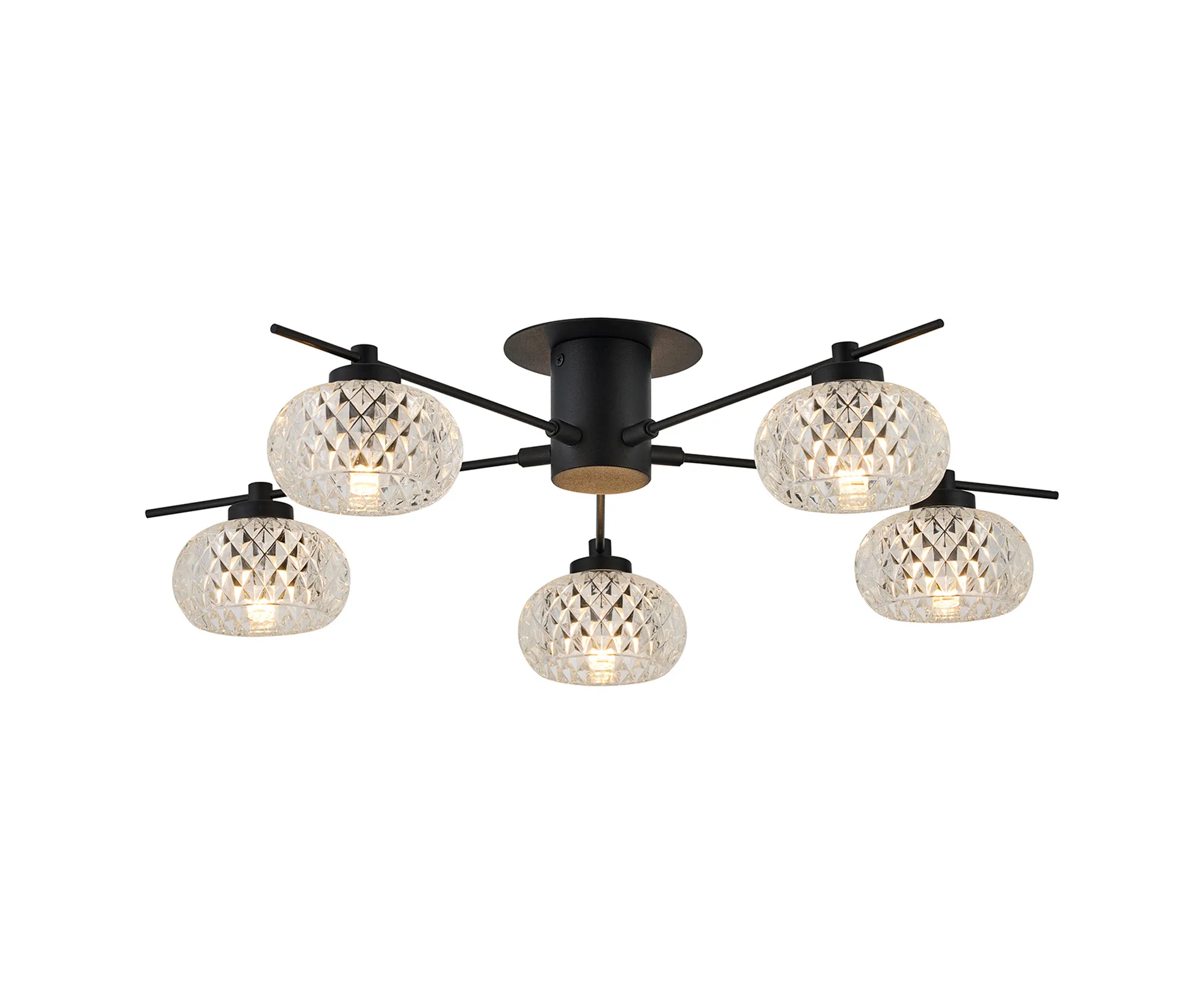 Wade Satin Black Ceiling Lights Deco Multi Arm Fittings